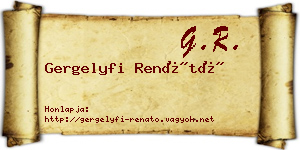Gergelyfi Renátó névjegykártya